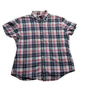 J. Crew buttoned shirt, Oxford style, Size Large, Short Sleeved, Patriotic